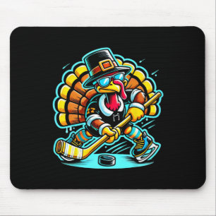 Thanksgiving Ice Hockey Turkey Day Fall  Mouse Pad