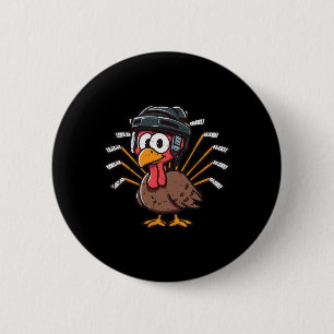 Thanksgiving Ice Hockey Turkey Day Sport Men Boys 6 Cm Round Badge