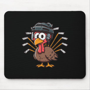 Thanksgiving Ice Hockey Turkey Day Sport Men Boys Mouse Pad
