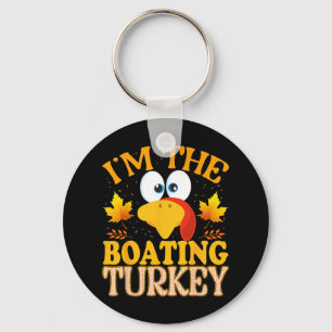 Thanksgiving I'm The Boating Turkey Matching Key Ring