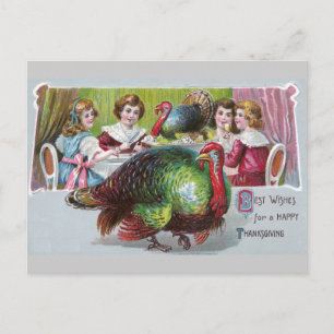 Thanksgiving in 1908 holiday postcard