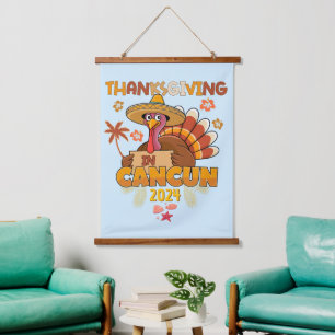Thanksgiving in Cancun Tropical Holiday Hanging Tapestry