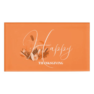 Thanksgiving in Orange  Name Tag