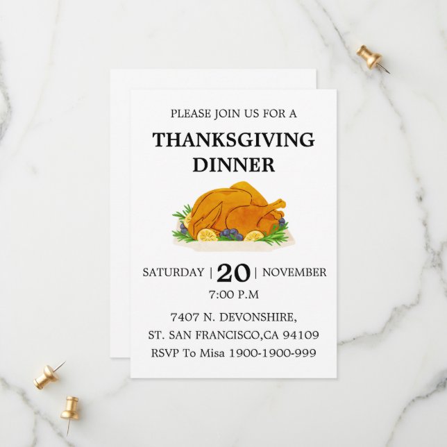 Thanksgiving Invitation (Front/Back In Situ)