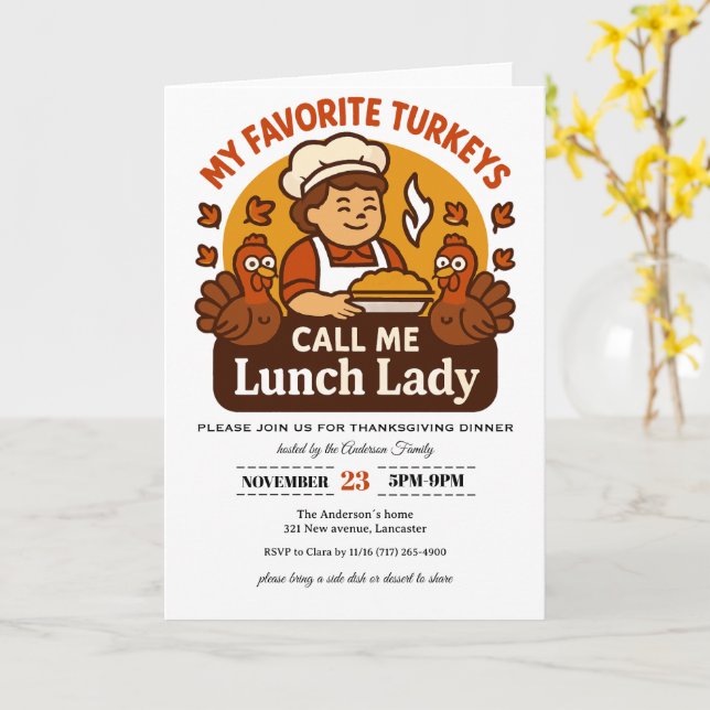 Thanksgiving Invitation Card (Yellow Flower)