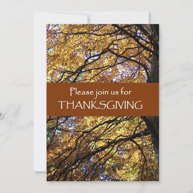 Thanksgiving Invitation Card - Fall Colours (Front)