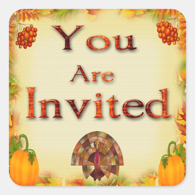 Thanksgiving Invitation Envelope Seals (Front)