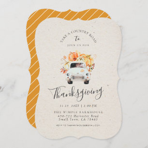 THANKSGIVING INVITATION Rustic Fall Harvest