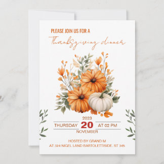 Thanksgiving Invitation, Thanksgiving Dinner Invitation