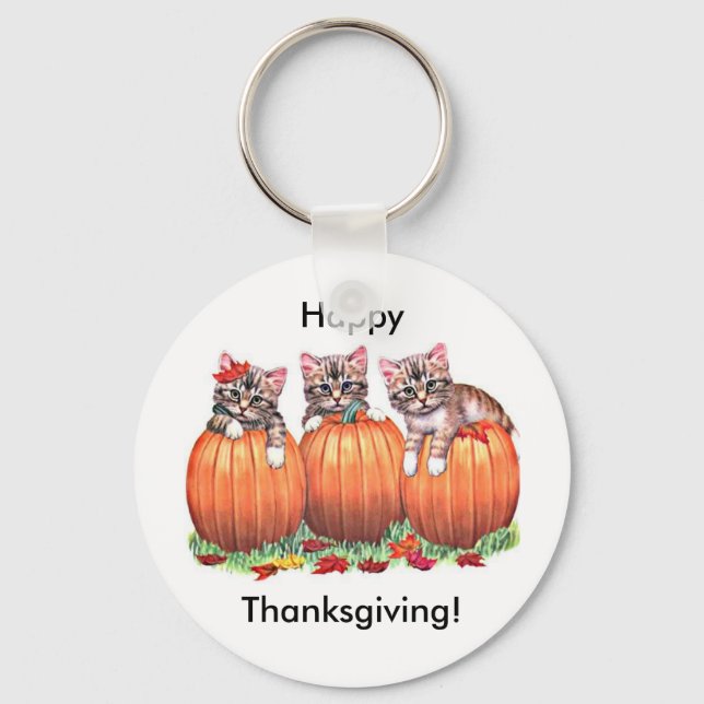 Thanksgiving is the Cat's Meow Key Ring (Front)