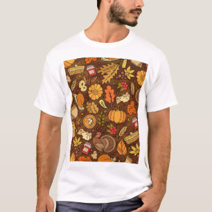 Thanksgiving items: cartoon colourful pattern. T-Shirt