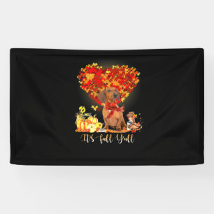 Thanksgiving It's Fall Y'all Dachshund Banner