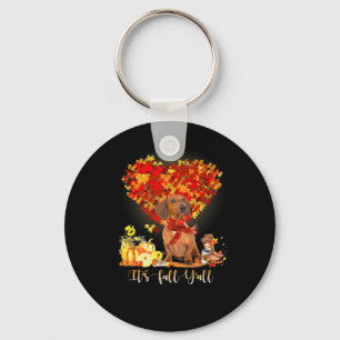 Thanksgiving It's Fall Y'all Dachshund Key Ring