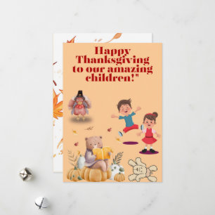 Thanksgiving Joy for Our Beloved Children Holiday Card