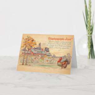 Thanksgiving Joys Vintage Greeting Card