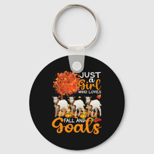 Thanksgiving Just A Girl Who Loves Fall And Goats Key Ring