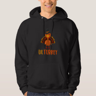 Thanksgiving Kids Cute Lil Turkey Toddler Boys Tha Hoodie