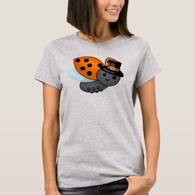 Thanksgiving Ladybug Pilgrim T-Shirt (Front)