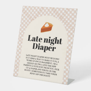 Thanksgiving late night diaper baby shower sign