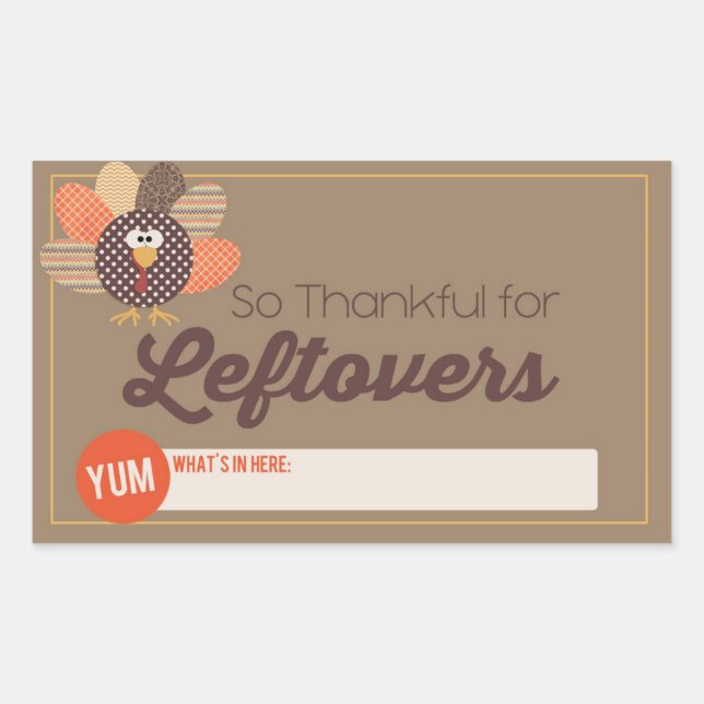 Thanksgiving Leftover Label Rectangle Stickers (Front)