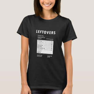 Thanksgiving Leftovers Nutrition Facts T-Shirt