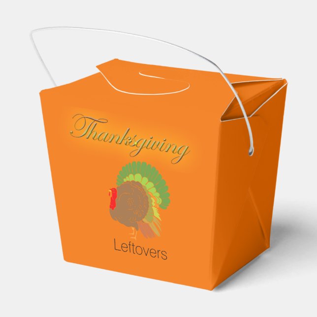 Thanksgiving Leftovers Take-Out Carton Favour Box (Back Side)