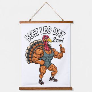 Thanksgiving Leg Day Wood Topped Wall Tapestry