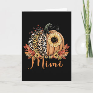Thanksgiving Leopard Pumpkin And Sunflower Mimi Card