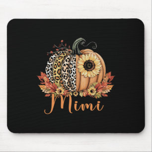 Thanksgiving Leopard Pumpkin And Sunflower Mimi  Mouse Pad
