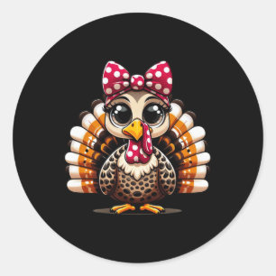 Thanksgiving Leopard Turkey Thanksgiving Autumn Fa Classic Round Sticker