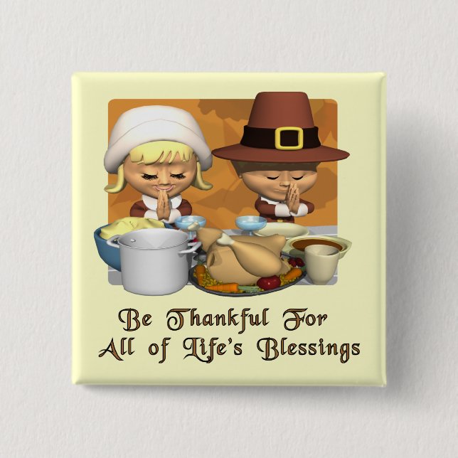 Thanksgiving: Life's Blessings 15 Cm Square Badge (Front)