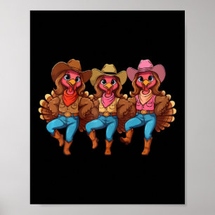 Thanksgiving Line Dance Matching Family Group Turk Poster