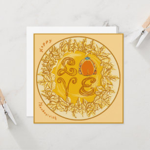 Thanksgiving LOVE Pie Turkey O Fabric Font Card