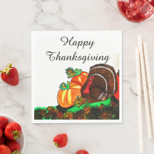 THANKSGIVING MAJESTIC TURKEY  NAPKIN