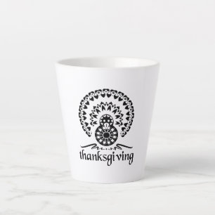 Thanksgiving Mandala Turkey Boho Folk Art Latte Mug