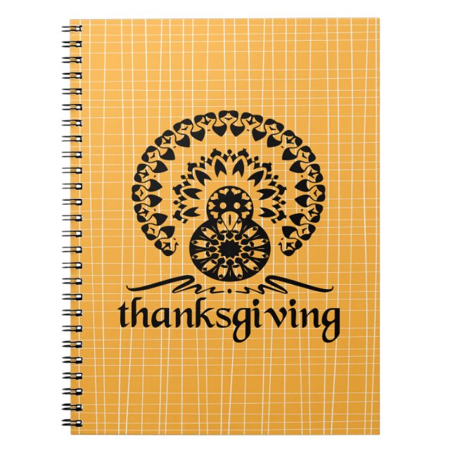 Thanksgiving Mandala Turkey Boho Folk Art Notebook (Front)