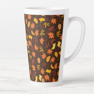 Thanksgiving Maple Fall Pattern Latte Mug