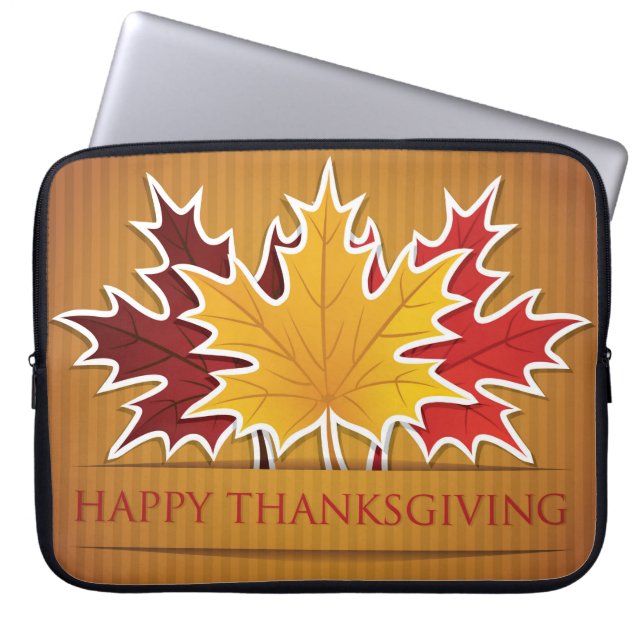 Thanksgiving maple leaf laptop sleeve (Front)