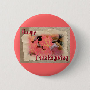Thanksgiving Maple Leaves Coordinating Items 6 Cm Round Badge
