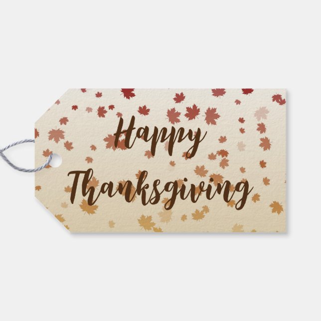 Thanksgiving Maple Leaves Gift Tags (Back Horizontal)