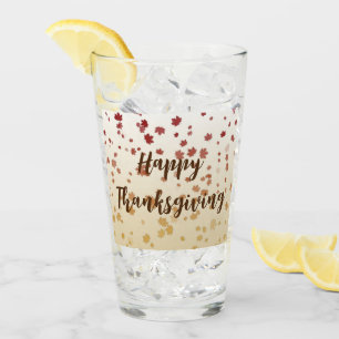 Thanksgiving Maple Leaves Glass