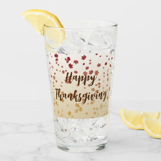 Thanksgiving Maple Leaves Glass (Front Ice)