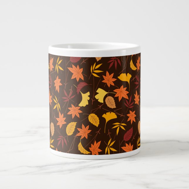 Thanksgiving Maple Leaves Pattern-25947 Large Coffee Mug (Front)