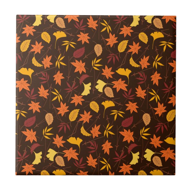 Thanksgiving Maple Leaves Pattern-25947 Tile (Front)