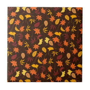 Thanksgiving Maple Leaves Pattern Tile