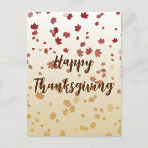 Thanksgiving Maple Leaves Postcard
