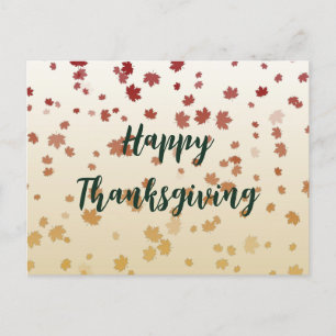 Thanksgiving Maple Leaves Postcard