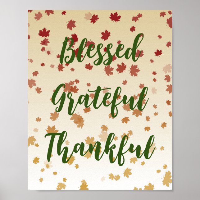 Thanksgiving Maple Leaves Poster (Front)