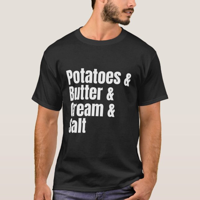 Thanksgiving Mashed Potatoes Ingredient List Funny T-Shirt (Front)