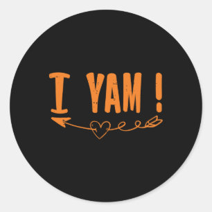Thanksgiving Matching Couple She's My Sweet Potato Classic Round Sticker